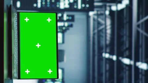 Vertical Mockup laptop server rigs cross... | Stock Video | Pond5