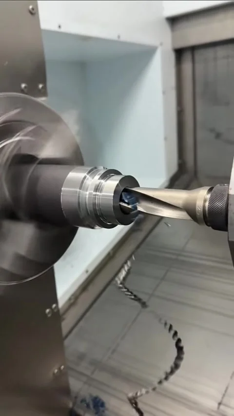 Vertical - Modern CNC Machine Working in High-Tech Facility Video stock 331759653