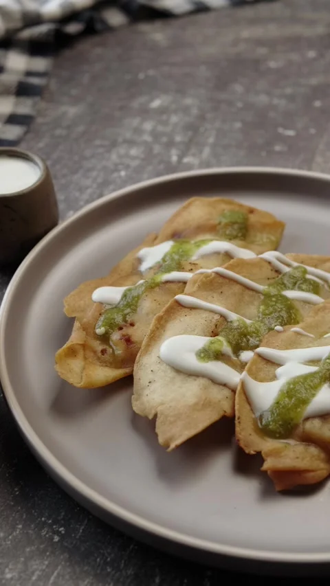 Vertical Molotes, a dish prepared to snack on with family or Mexican friends Stock Footage 282422754