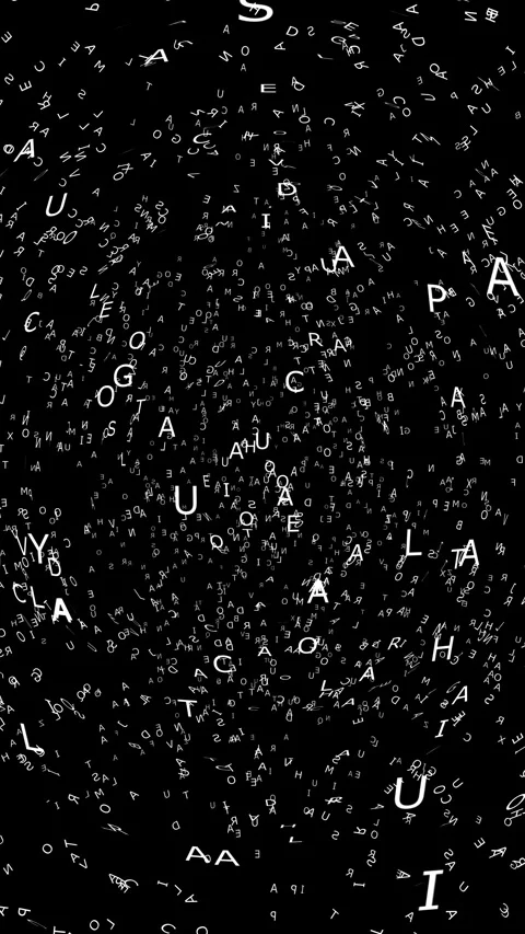 Vertical Monochrome AI Learning and Digital Information Overload Stock Footage 331661242