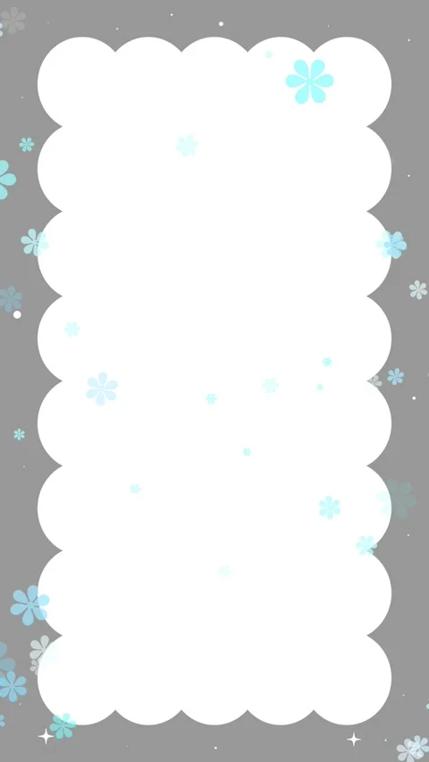 Vertical monochrome frame with blue accent flowers seamless loop Stock Footage 332461143