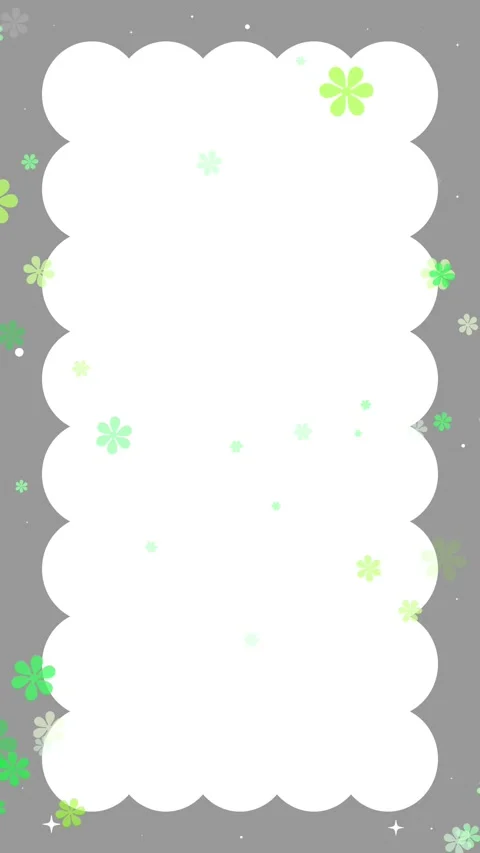 Vertical monochrome frame with green accent flowers seamless loop Stock-Footage 332464504