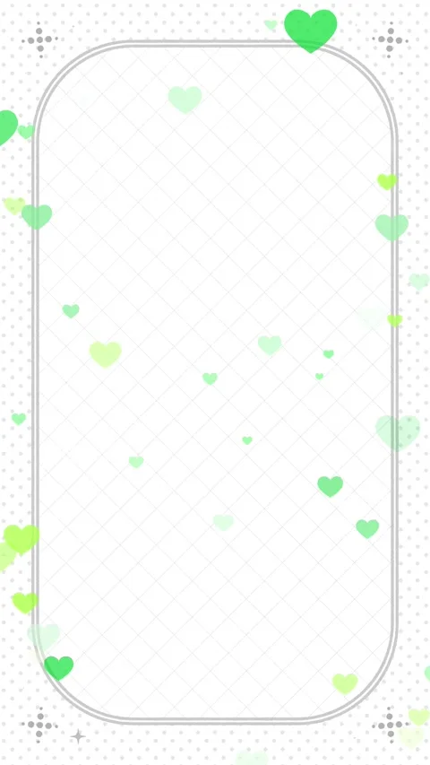 Vertical monochrome frame with green accent hearts seamless loop Vidéo 332464711
