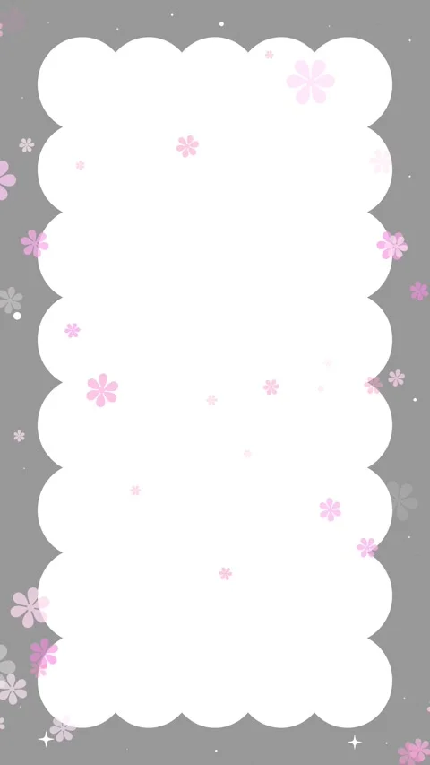 Vertical monochrome frame with pink accent flowers seamless loop Vídeo Stock 332464725