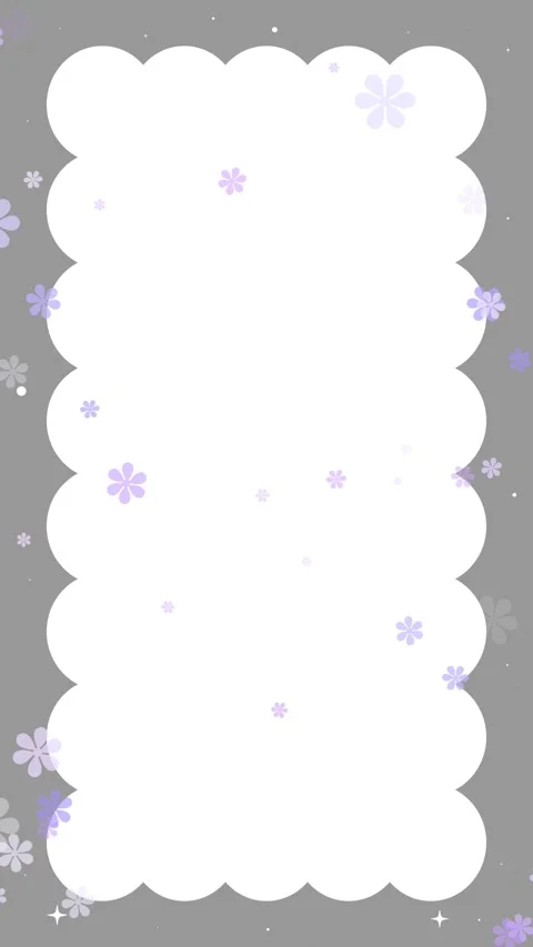 Vertical monochrome frame with purple accent flowers seamless loop Stock Footage 332464945
