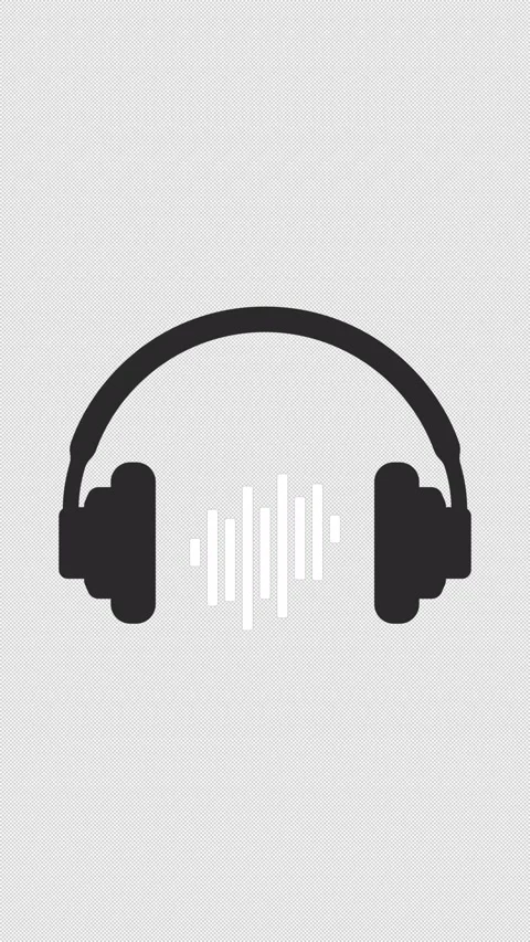 Vertical Monochrome Headphone Audio Spectrum 4K Loop Vídeos de archivo 337022696