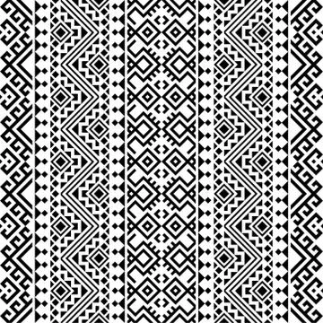 Vertical monochrome seamless ethnic pattern texture design vector Illustrazione stock
