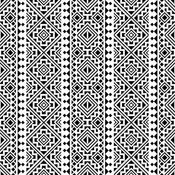 Vertical monochrome seamless ethnic pattern texture design vector イラスト素材