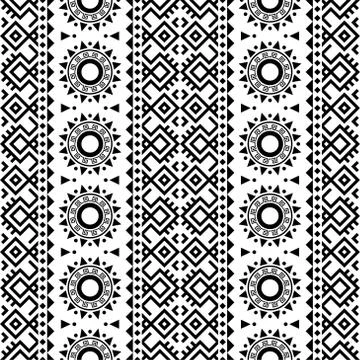 Vertical monochrome seamless ethnic pattern texture design vector イラスト素材