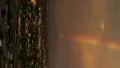 Vertical - monsoon storm 2010 Tucson AZ - 3 -gigantic rainbow builds up at dusk HD Footage