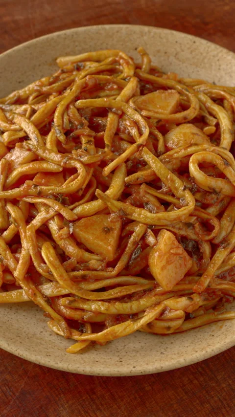 Vertical moody yellow wax beans stew. Stock Footage 342848278