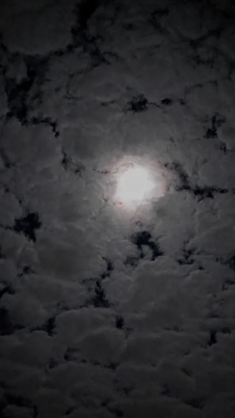 Vertical Moon Hyperlapse with clouds passing by Stock Footage 260352176