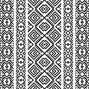 Vertical motif seamless ethnic pattern Illustrazione stock