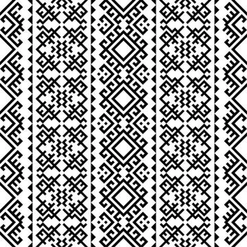 Vertical motif seamless ethnic pattern Stock Illustration