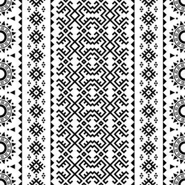 Vertical motif seamless ethnic pattern Stock Illustration