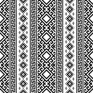Vertical motif seamless ethnic pattern Stock Illustration