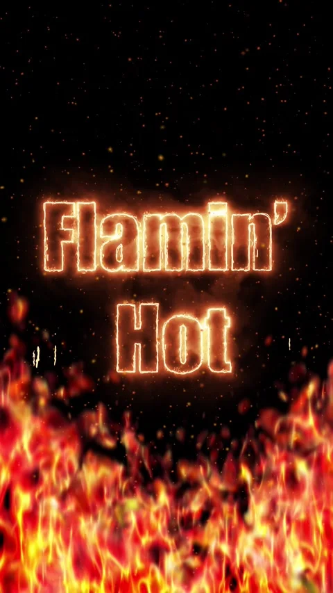 Vertical Motion Graphics of Glowing Hot Text Above Intense Burning Fire Flames Stock Footage 330211340