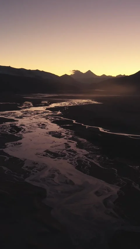 Vertical Mount Everest Aerial View Drone Tibet Himalaya Motion Stock Footage 327683482