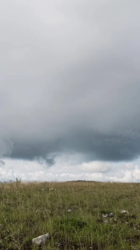 Vertical Mountain Peak Clouds Flow Nature Landscape Motion Timelapse Stock Footage 327671492