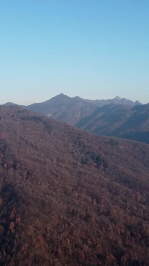 Vertical Mountain Peak Road Aerial View Drone Motion Scenery Stock Footage 327678021