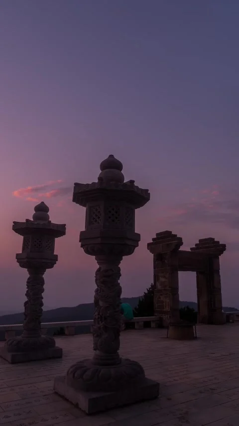 Vertical Mountain Peak Sunrise Light and Shadow Motion Timelapse Stock Footage 327672618