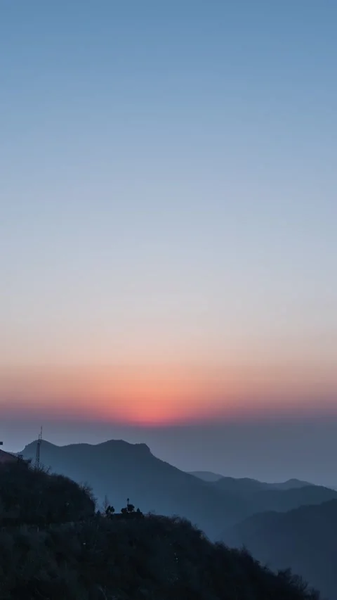 Vertical Mountain Top Sunset Timelapse with Golden Sun and Dramatic Sky Vista Stock Footage 327478423