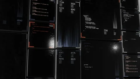 Vertical moving panels with running lines of code. Animation. Java programming Stock Footage 146103454