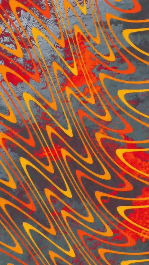 A vertical moving pulsing psychedelic waveform waves contrast colorful motion Video stock 260129181
