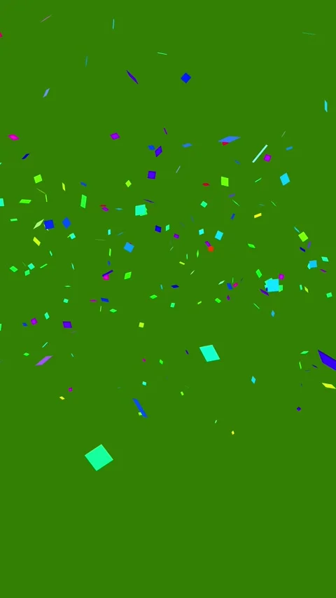 Vertical Multi-colored confetti exploding upward from the bottom Stock Footage 333831226