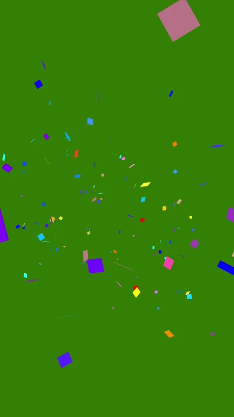 Vertical Multi-colored confetti party poppers exploding from both sides Stock Footage 333830588