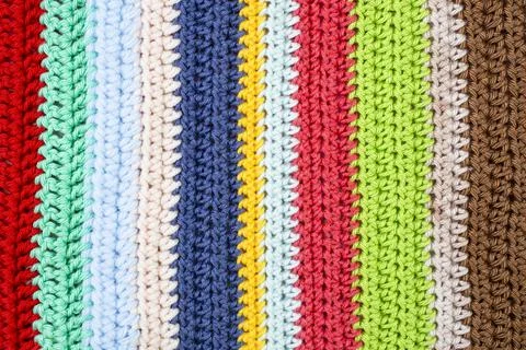 Vertical multi colored crochet lines pattern, Stock Photos