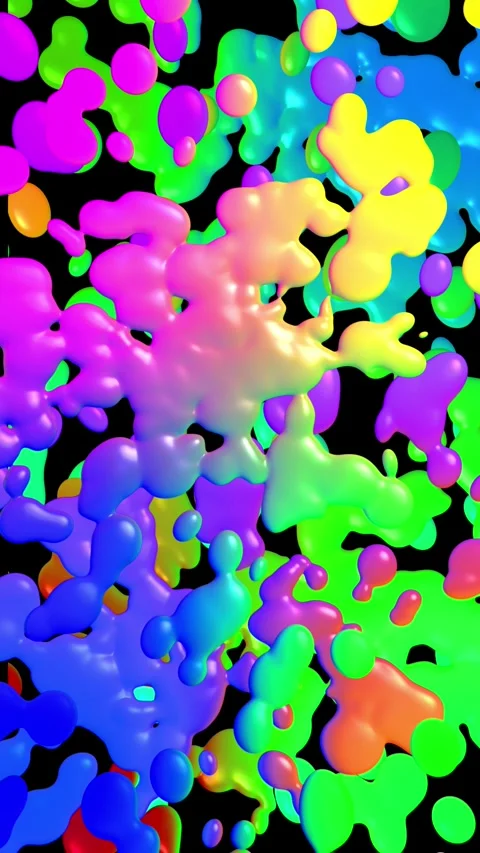 Vertical Multicolored Blob Explosion 4K Stock Footage 296061081