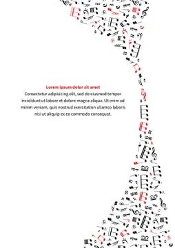 Vertical music background template Stock Illustration