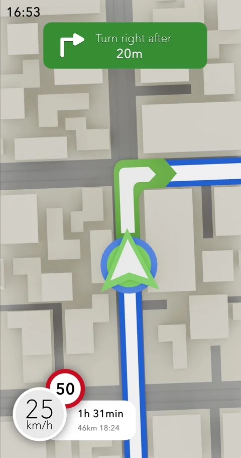 A vertical navigation animation showing a route from point A to point B, di.. Stock Footage 290444113