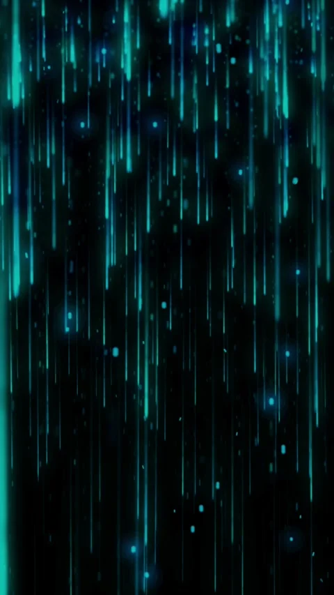 Vertical Neon Blue Falling Stars Meteor Shower 4K Loop Overlay Video stock 333746450