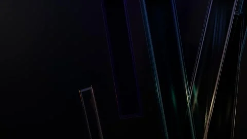 Vertical Neon Glass Lines in Dark Futuristic Loop Stock Footage 344590151