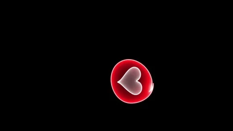 VERTICAL NEON HEART ICON Video stock 243576996