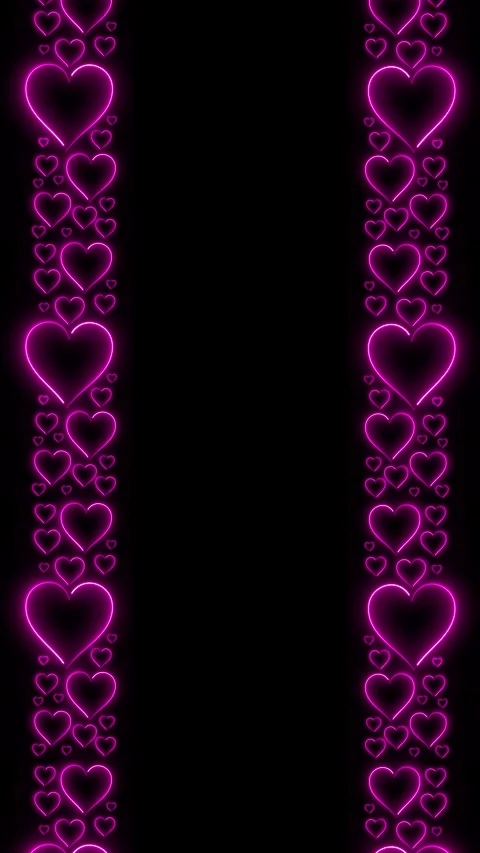VERTICAL NEON HEARTS FRAME Stock Footage 267986270