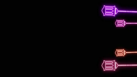 VERTICAL NEON LANTERNS 스톡 동영상 232213534