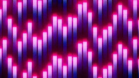 Vertical neon light glowing bars in led screen pattern background Stock Illustration