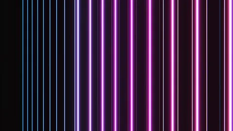 Vertical neon light lines on black background for the background illustration Stock Photos