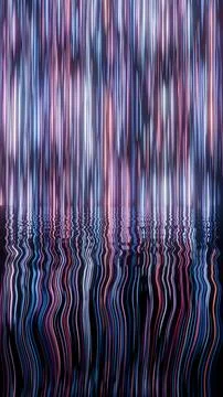 Vertical Neon Light Reflection on Water with Dark Background Stock Illustration