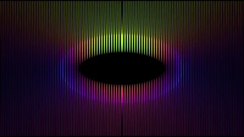 Vertical neon light spectrum forming oval loop animation background 動画素材 334344643