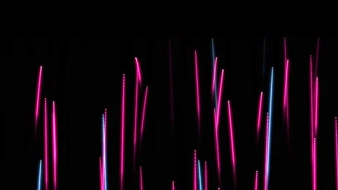 Vertical Neon Light Trails and Fast Data Stream Loop Video stock 344682778