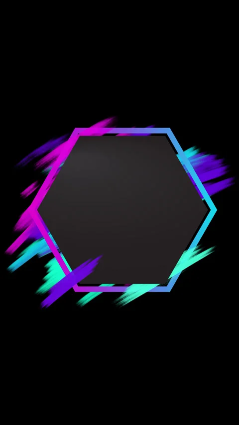Vertical Neon Paint Hexagon Frame Stock Footage 267974311
