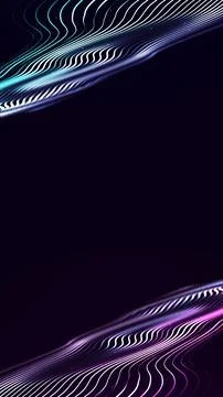 Vertical neon wave lines with empty space for AI interface, futuristic mobi.. イラスト素材