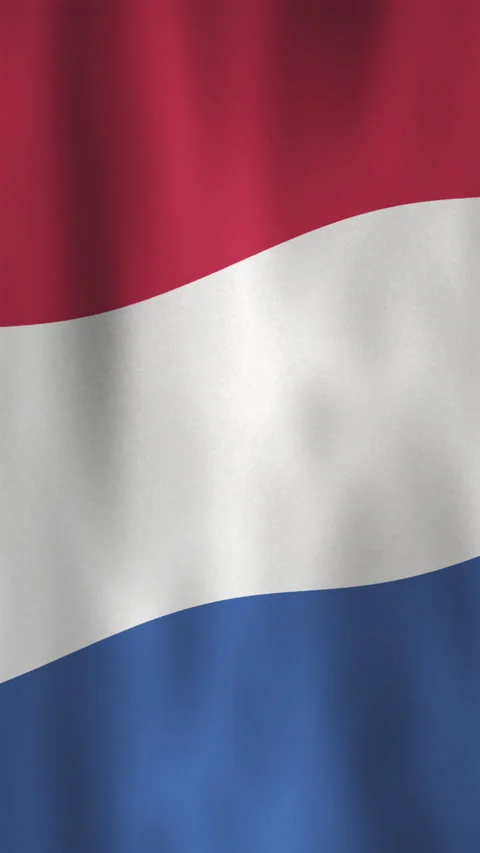 Vertical Netherlands Flag Wavy Motion Background Motion Graphic Stock Footage 303433378