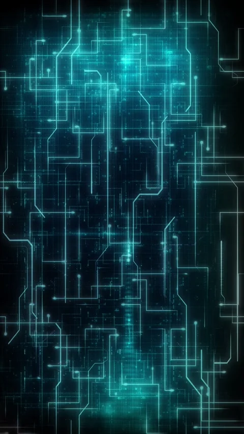 Vertical Network Connections Abstract in Blue 4K Loop Stock Footage 309482210