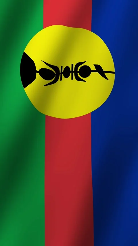 Vertical New Caledonia Flag Animated 4k video Stock Footage 296496157
