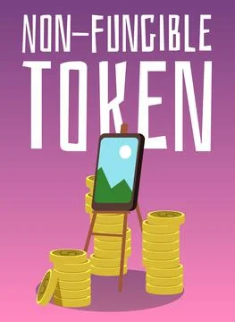 Vertical NFT vector illustration flat style Stockillustratie